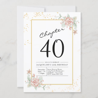 40. Geburtstag Blush Bloral Einladung