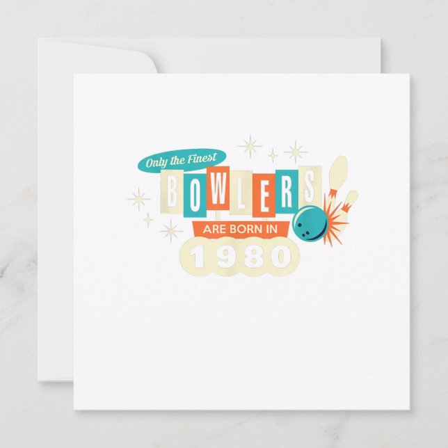 40. Geburtstag Bowler Funny Bowling 1980 Vintag Einladung (Vorderseite)