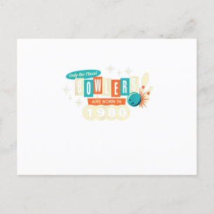 40. Geburtstag Bowler Funny Bowling 1980 Vintag Einladungspostkarte