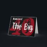 40. Geburtstag, Bruder, weiß, schwarz, rot. Karte<br><div class="desc">Ein schwarzer Hintergrund mit rot-weißem Text an diesem 40. Geburtstag,  der einen Bruder begrüßt. Meine freundlichen Grüße.</div>