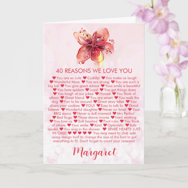 40. Geburtstag Calla Lilly Gründe Karte (Orchidee)