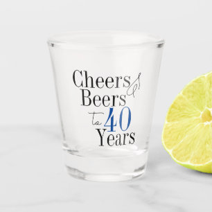 40. Geburtstag Cheers and Bers Navy Blue Party Schnapsglas