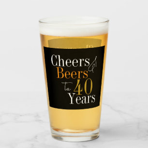 40. Geburtstag Cheers and Biere Black Gold Glas