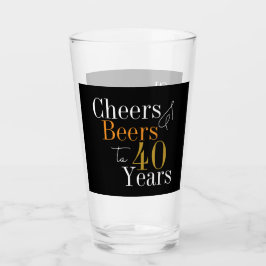 40. Geburtstag Cheers and Biere Black Gold Glas
