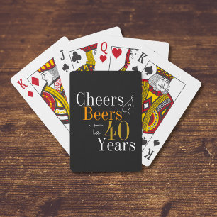 40. Geburtstag Cheers and Bierschwarz Gold Party Spielkarten