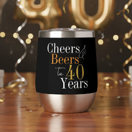 40. Geburtstag Cheers Beers Black Gold Party