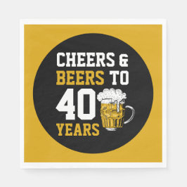 40. Geburtstag Cheers & Biere bis 40 Jahre Serviette