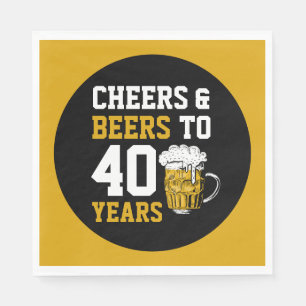 40. Geburtstag Cheers & Biere bis 40 Jahre Serviette
