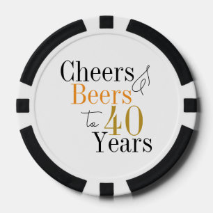 40. Geburtstag Cheers Biere Black and White Party Pokerchips