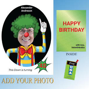 40. Geburtstag 🎈 Clownkarte für Männer