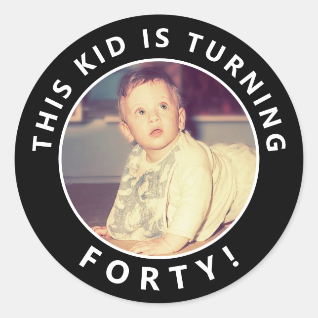40. Geburtstag Custom Foto Stickers (Vorderseite)