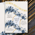 40. Geburtstag des 40. Blumengolden Arch Einladung<br><div class="desc">Party Einladung zum 40. Geburtstag mit blauen Rose, goldene Bögen und Schrift. Das Design trägt den Titel "Vierzig und Fabelhaft" in Gold, Art Decor Stil Buchstaben und die Vorlage ist für Sie Set, um Ihre individuelle Einladung Text. Diese hübsche Blüte ist mit modernem goldenen Bogen-Design und einer Garlandschaft aus Blume,...</div>