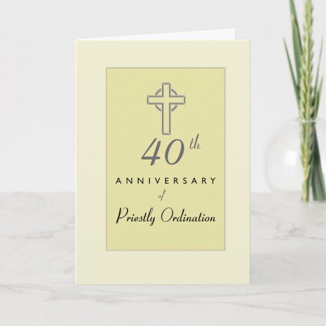 40. Geburtstag des Priesters mit dem geworbenen Kr Karte (Vorderseite)