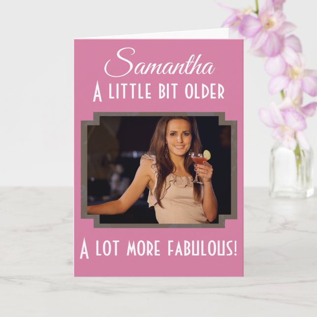 40. Geburtstag ein viel sagenhafter rosa Foto Karte (Orchidee)