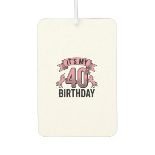 40. Geburtstag Einhorn Vintage Engraving Design_1 Autolufterfrischer