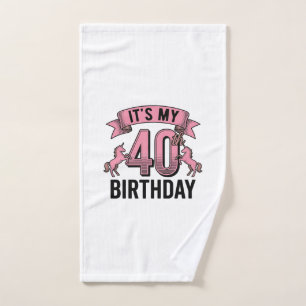 40. Geburtstag Einhorn Vintage Engraving Design_1 Handtuch