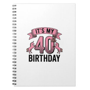 40. Geburtstag Einhorn Vintage Engraving Design_1 Notizblock
