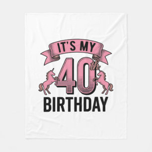 40. Geburtstag Einhorn Vintage Gravur Design_1 Fleecedecke