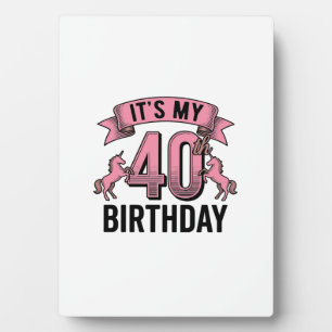 40. Geburtstag Einhorn Vintage Gravur Design_1 Fotoplatte
