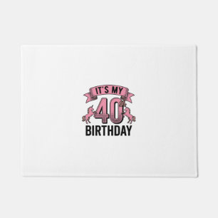 40. Geburtstag Einhorn Vintage Gravur Design_1 Fußmatte