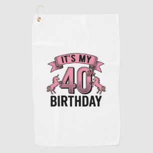 40. Geburtstag Einhorn Vintage Gravur Design_1 Golfhandtuch