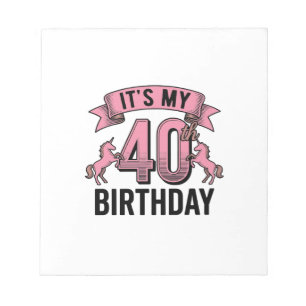 40. Geburtstag Einhorn Vintage Gravur Design_1 Notizblock