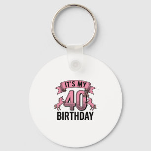 40. Geburtstag Einhorn Vintage Gravur Design_1 Schlüsselanhänger