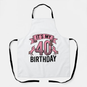 40. Geburtstag Einhorn Vintage Gravur Design_1 Schürze