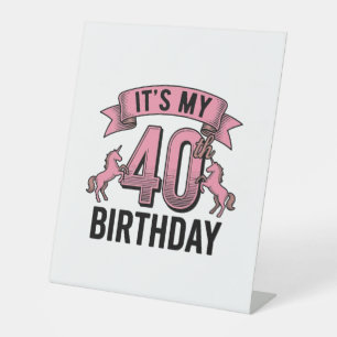 40. Geburtstag Einhorn Vintage Gravur Design_1 Sockelschild