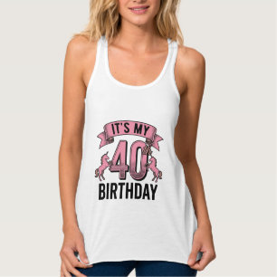 40. Geburtstag Einhorn Vintage Gravur Design_1 Tank Top