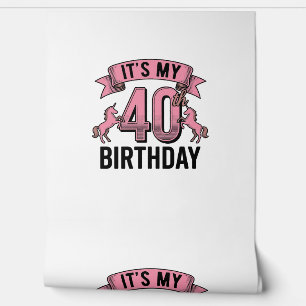 40. Geburtstag Einhorn Vintage Gravur Design_1 Tapete