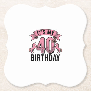 40. Geburtstag Einhorn Vintage Gravur Design_1 Untersetzer