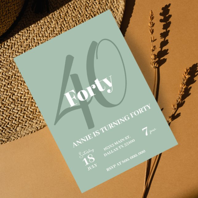 40. Geburtstag Einladung Elegantes Party Modernes (Von Creator hochgeladen)