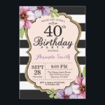 40. Geburtstag Einladung Frauen. Blanc<br><div class="desc">40. Geburtstag Einladung für Frauen. Black and Gold Geburtstagsparty Einladung. Gold Glitzer. Lila Aquarellblume Blume. Schwarze und weiße Streifen. Printable Digital.
Für weitere Anpassungen klicken Sie bitte auf die Schaltfläche "Anpassen" und verwenden Sie unser Designwerkzeug,  um diese Vorlage zu ändern.</div>