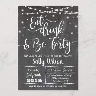 40. Geburtstag Einladung zum Essen und 40.