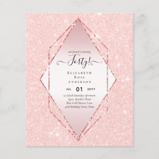 40. Geburtstag Einladungen Glamour Girly Modern FU Flyer