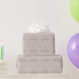 40. Geburtstag Elegant Minimal Boho Geschenkpapier