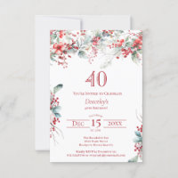 40. Geburtstag Elegant Winter Berry Botanical