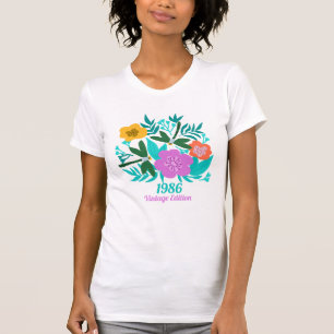 40. Geburtstag elegante Blumengestaltung - benutze T-Shirt
