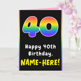 40. Geburtstag: Farbiger Regenbogen # 40, Individu Karte