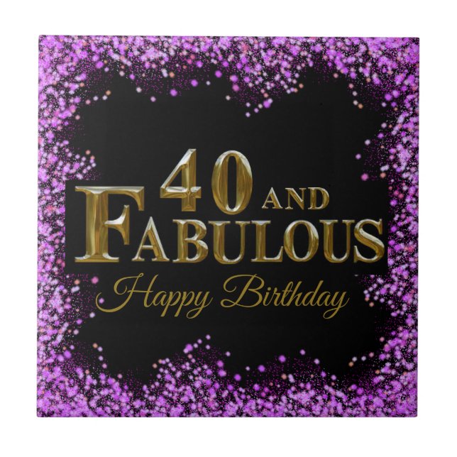 40. Geburtstag  Fliese (Vorderseite)