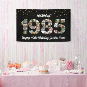 40. Geburtstag Foto Collage gegründet 1985 Banner