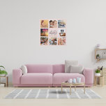 40. Geburtstag Foto Collage Rose Goldname Künstlicher Leinwanddruck<br><div class="desc">Ein einzigartiges 40. Geburtstagsgeschenk oder Sake, das ihr Leben mit einer Collage von 8 deiner Fotos feiert. Fügen Sie Bilder von ihrer Familie, Freunden, Haustieren, Hobbys oder Traumreise Ziel. Personalisieren und fügen Sie einen Namen, Alter 40 und ein Datum. Graue und dunkle Rose goldfarbene Buchstaben. Ein schicker schwarzer Hintergrund. Diese...</div>
