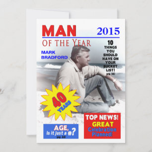 40. Geburtstag FOTO Einladung - Zeitschriftenabdec