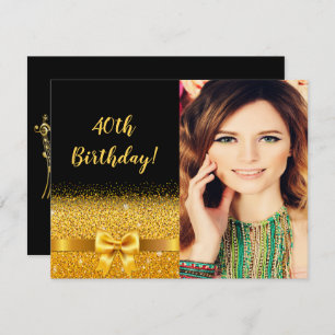 40. Geburtstag Foto Goldbug Einladung