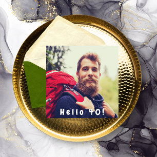 40. Geburtstag Foto hello 40 Typ schwarz Einladung