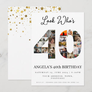 40. Geburtstag Foto Montage Look, der 40 ist Einladung