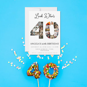 40. Geburtstag Foto Montage Look, der 40 ist Einladung