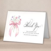 40. Geburtstag Foto Rosa Bow Wildblume geklappt