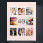 40. Geburtstag Foto Rose Gold Rosa Briefbeschwerer<br><div class="desc">Ein einzigartiges 40. Geburtstagsgeschenk oder Sake, das ihr Leben mit einer Collage von 8 deiner Fotos feiert. Fügen Sie Bilder von ihrer Familie, Freunden, Haustieren, Hobbys oder Traumreise Ziel. Personalisieren und fügen Sie einen Namen, Alter 40 und ein Datum. Graue und dunkle Rose goldfarbene Buchstaben. Elegante und trendige rosa Hintergrundfarbe....</div>